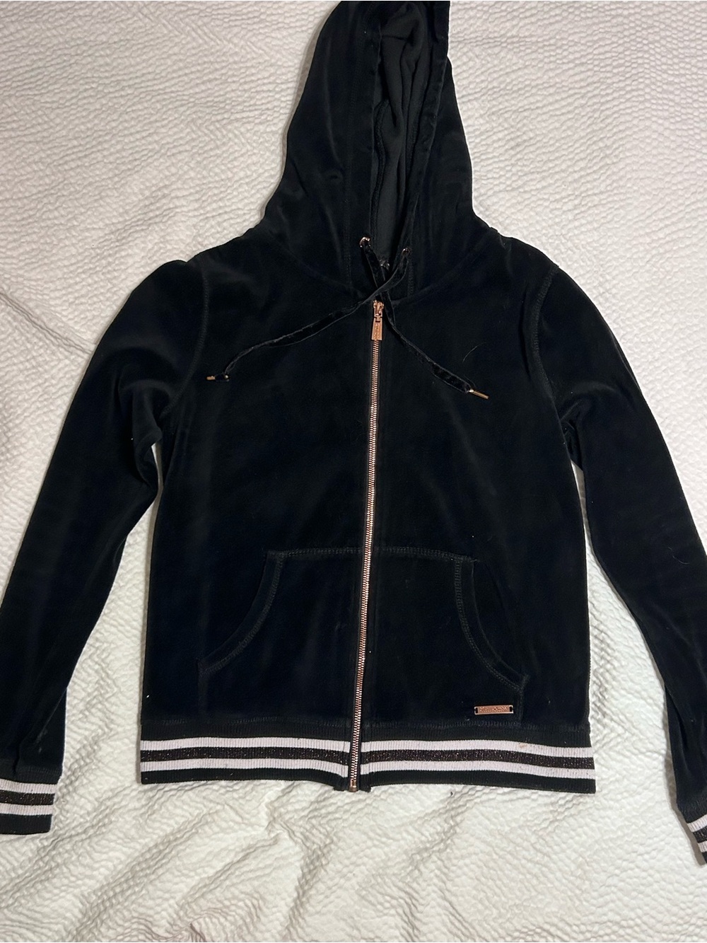 Betsy Johnson Women’s Black Zip-Up Hooded Jacket